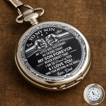 Load image into Gallery viewer, Personalized Silver Plated Pocket Watch Custom Gift for Son