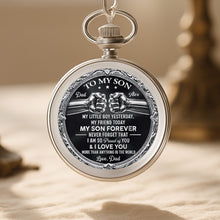 Load image into Gallery viewer, Personalized Silver Plated Pocket Watch Custom Gift for Son