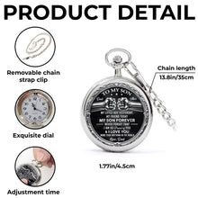 Load image into Gallery viewer, Personalized Silver Plated Pocket Watch Custom Gift for Son