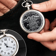 Load image into Gallery viewer, Personalized Silver Plated Pocket Watch Custom Gift for Son