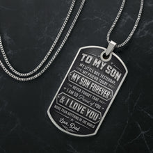 Load image into Gallery viewer, Personalized Dog Tag Necklace Custom Keepsake for Son