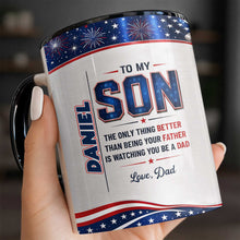 Load image into Gallery viewer, Personalized Accent Mug Custom Message for Son Gift
