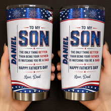 Load image into Gallery viewer, Personalized Patriotic Stars Tumbler Custom Gift for Son