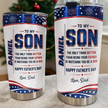 Load image into Gallery viewer, Personalized Patriotic Stars Tumbler Custom Gift for Son