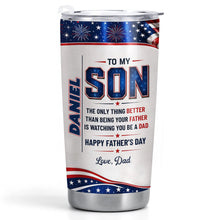 Load image into Gallery viewer, Personalized Patriotic Stars Tumbler Custom Gift for Son