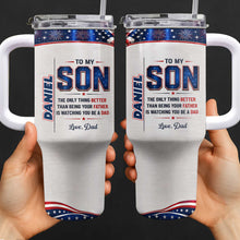 Load image into Gallery viewer, Personalized 40oz Tumbler Custom Name Patriotic Gift for Son
