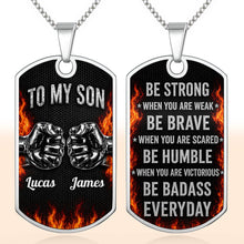 Load image into Gallery viewer, Personalized Custom Dog Tag Necklace for Son with Name