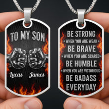 Load image into Gallery viewer, Personalized Custom Dog Tag Necklace for Son with Name