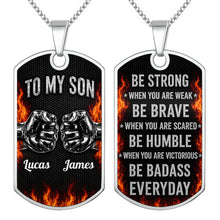 Load image into Gallery viewer, Personalized Custom Dog Tag Necklace for Son with Name