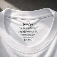 Load image into Gallery viewer, Personalized Cotton T-Shirt for Bonus Son Heartfelt Gift