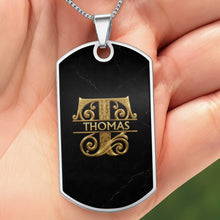Load image into Gallery viewer, Personalized Dog Tag Necklace Custom Name Gift for Son