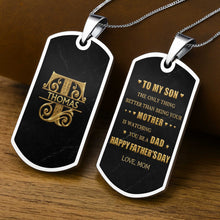Load image into Gallery viewer, Personalized Dog Tag Necklace Custom Name Gift for Son