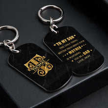 Load image into Gallery viewer, Personalized Stainless Steel Keychain for Son Custom Engraved Gift