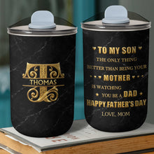 Load image into Gallery viewer, Personalized 10oz Black Marble Tumbler Custom Initial Gift for Dad