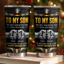 Load image into Gallery viewer, Personalized Stainless Steel Tumbler for Son - Custom 20oz Gift Idea for Father's Day