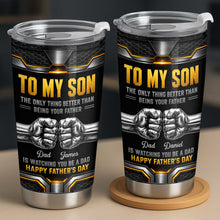Load image into Gallery viewer, Personalized Stainless Steel Tumbler for Son - Custom 20oz Gift Idea for Father's Day