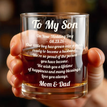 Load image into Gallery viewer, Personalized Custom Whiskey Glass for Son | Ideal Gift for Men