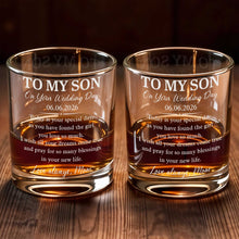 Load image into Gallery viewer, Personalized Custom Whiskey Glass for Son Wedding Day Gift