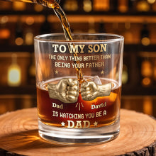 Load image into Gallery viewer, Personalized Custom Whiskey Glass Fist Bump Gift for Son