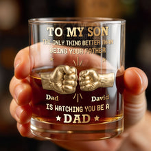 Load image into Gallery viewer, Personalized Custom Whiskey Glass Fist Bump Gift for Son