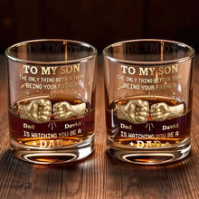 Load image into Gallery viewer, Personalized Custom Whiskey Glass Fist Bump Gift for Son
