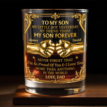 Load image into Gallery viewer, Personalized Custom Whiskey Glass Fist Bump Gift for Son