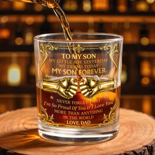 Load image into Gallery viewer, Personalized Custom Whiskey Glass Fist Bump Gift for Son