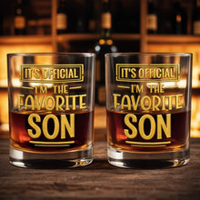 Load image into Gallery viewer, Personalized Custom Whiskey Glass with Golden Letters Gift for Son