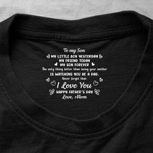 Load image into Gallery viewer, Personalized T-Shirt for Son Custom Inside Neck Print Gift