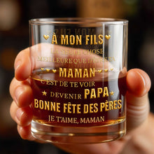 Load image into Gallery viewer, Personalized Custom Whiskey Glass Gift for Son - Elegant 3D Gold Text