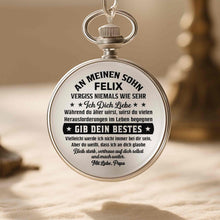 Load image into Gallery viewer, Personalized Silver Plated Pocket Watch Gift for Son - Engraved