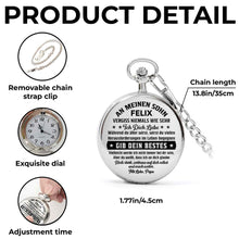 Load image into Gallery viewer, Personalized Silver Plated Pocket Watch Gift for Son - Engraved