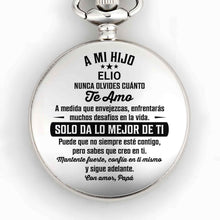 Load image into Gallery viewer, Personalized Silver-Plated Pocket Watch Custom Gift for Son