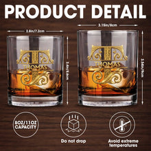 Load image into Gallery viewer, Personalized Custom Whiskey Glass Gift for Son - 3D Gold Monogram