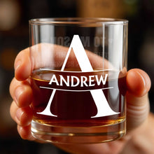 Load image into Gallery viewer, Personalized Custom Monogram Whiskey Glass Gift for Son