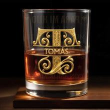 Load image into Gallery viewer, Personalized Monogram Whiskey Glass Custom Name Gift for Dad