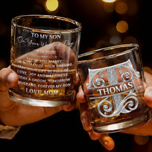 Load image into Gallery viewer, Personalized Engraved Whiskey Glass Custom Gift for Son Wedding Day
