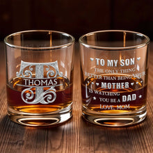 Load image into Gallery viewer, Personalized Whiskey Glass with Custom Initial Monogram Gift for Dad