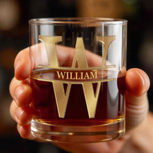 Load image into Gallery viewer, Personalized Whiskey Glass with Monogram for Son Custom Gift