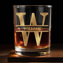 Load image into Gallery viewer, Personalized Whiskey Glass with Monogram for Son Custom Gift