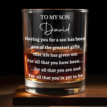 Load image into Gallery viewer, Personalized Whiskey Glass Custom Name Gift for Son