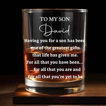 Load image into Gallery viewer, Personalized Whiskey Glass Custom Name Gift for Son