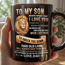 Load image into Gallery viewer, Personalized Black Mug Custom Message Gift for Son