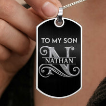 Load image into Gallery viewer, Personalized Stainless Steel Dog Tag Necklace Gift for Son