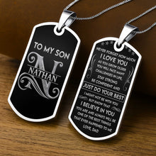 Load image into Gallery viewer, Personalized Stainless Steel Dog Tag Necklace Gift for Son