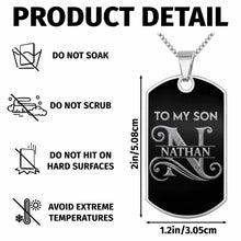 Load image into Gallery viewer, Personalized Stainless Steel Dog Tag Necklace Gift for Son