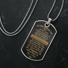 Load image into Gallery viewer, Personalized Dog Tag Necklace Custom Name Gift for Son Wedding Day