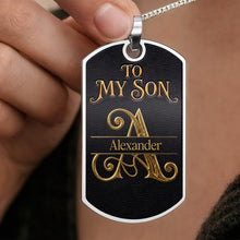 Load image into Gallery viewer, Personalized Stainless Steel Dog Tag Necklace for Son Wedding Day Gift