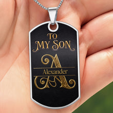 Load image into Gallery viewer, Personalized Stainless Steel Dog Tag Necklace for Son Wedding Day Gift