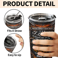 Load image into Gallery viewer, Personalized 20oz Stainless Steel Tumbler for Son Love Note Gift